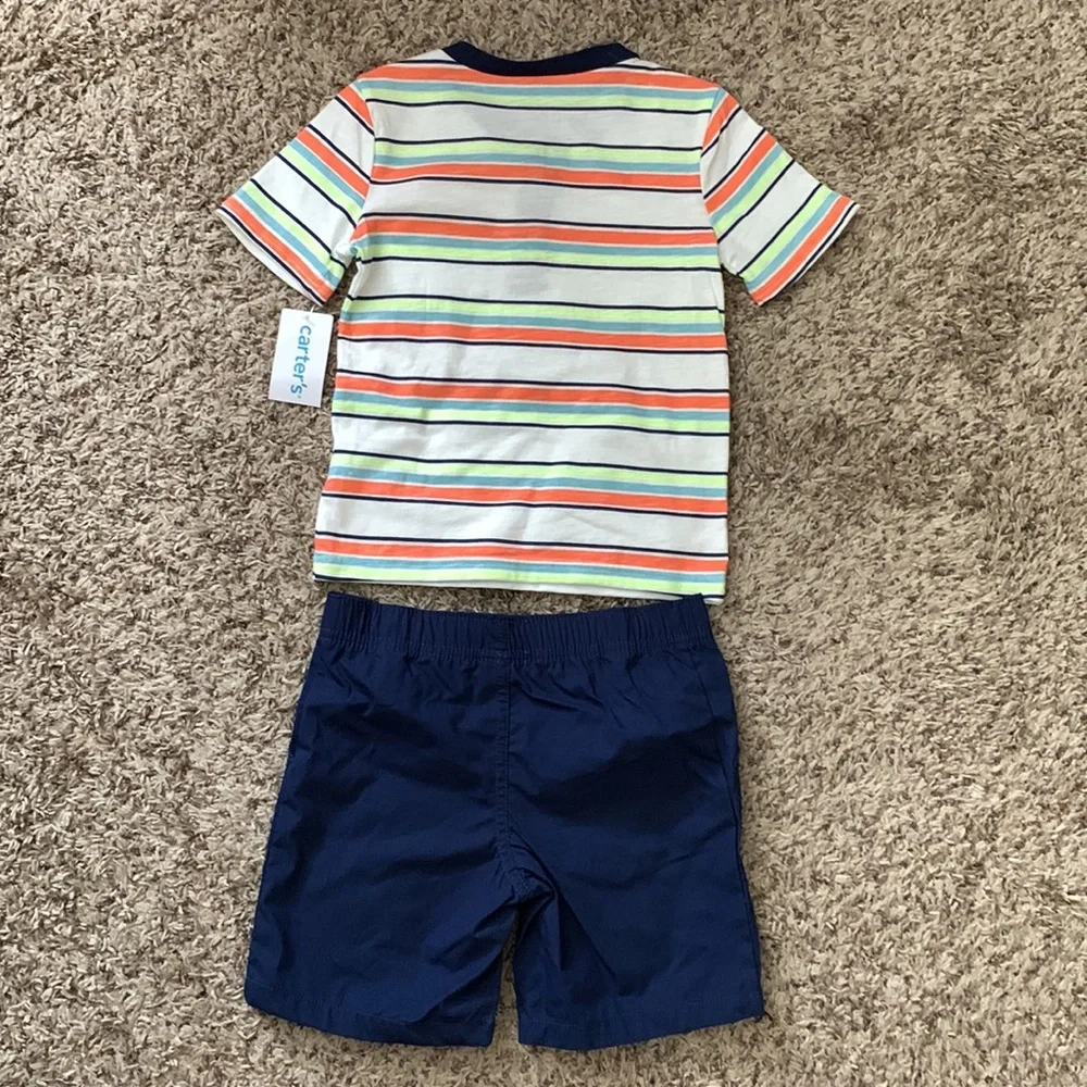 Carter’s Toddler Boy’s 2-Piece Striped Henley and Shorts Set
